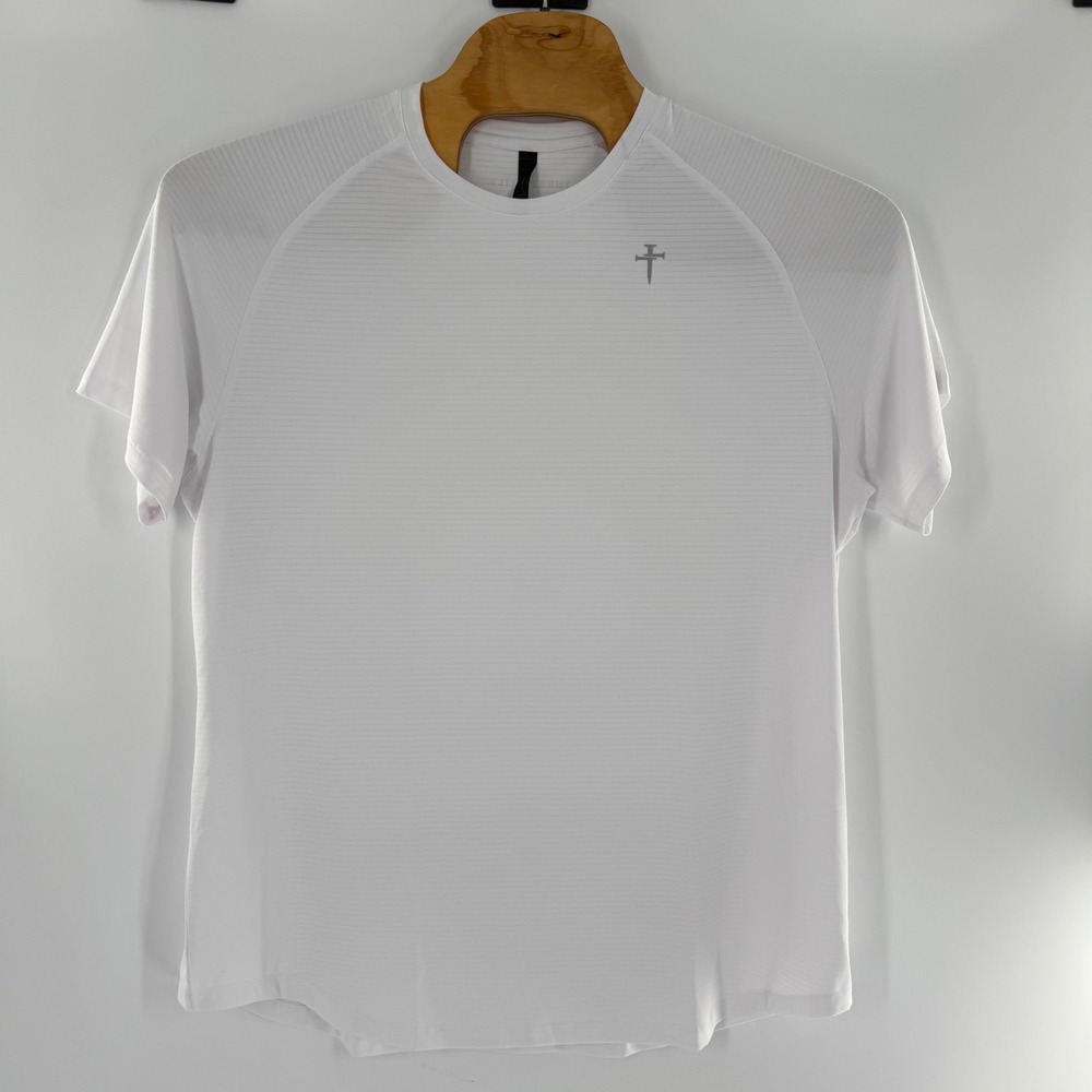 Three Nails Mens Performance Training T-Shirt White Raglan Activewear XXL NWT